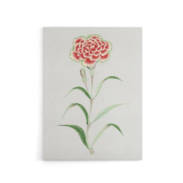 "Artery8 Carnation Flower Canvas Wall Art Print Vintage Japanese Botanical in Blue - Size: W18"" x H24""" - image 1