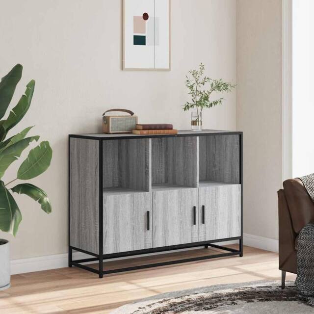 Berkfield Home Sideboard Grey Sonoma 100x35x76 cm Engineered Wood - Size: 100 x 35 x 76 cm - image 1
