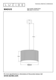 Lucide 'MAGIUS' Dimmable Adjustable Contemporary Hanging Pendant Lamp 1xE27 in Brown - thumbnail 6