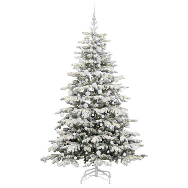Berkfield Home Elegant Artificial Hinged Christmas Tree White 210 cm PE & PVC - image 1
