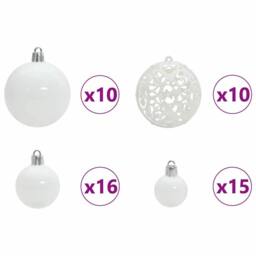 Berkfield Home Elegant Artificial Hinged Christmas Tree White 210 cm PE & PVC - thumbnail 8