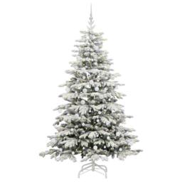 Berkfield Home Elegant Artificial Hinged Christmas Tree White 210 cm PE & PVC - thumbnail 1