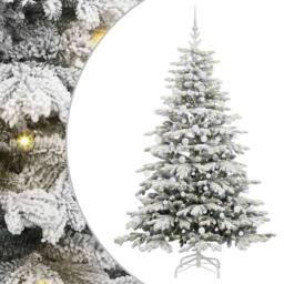 Berkfield Home Elegant Artificial Hinged Christmas Tree White 210 cm PE & PVC - thumbnail 3
