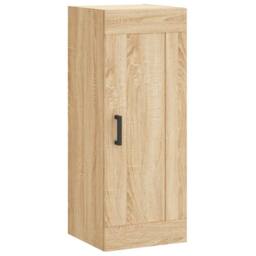 Berkfield Home Wall Mounted Cabinet Sonoma Oak 34.5x34x90 cm Engineered Wood in Light Brown - thumbnail 1