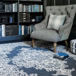The Rug Shop UK Blue Handmade Wool Floral Traditional Easy To Clean Area Rug - Size: 160 cm x 230 cm