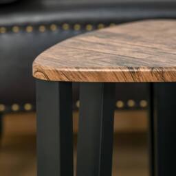 Wyld Haus Coro Set of 3 Triangle Nesting Coffee Tables Walnut Wood Grain Tops - thumbnail 9