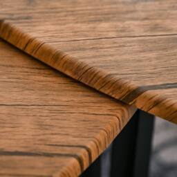 Wyld Haus Coro Set of 3 Triangle Nesting Coffee Tables Walnut Wood Grain Tops - thumbnail 8