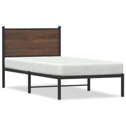 Berkfield Home Metal Bed Frame without Mattress Brown Oak 80x200 cm - thumbnail 2