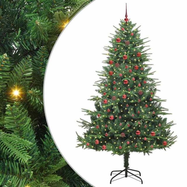 Berkfield Home Artificial Pre-lit Christmas Tree with Ball Set Green 210 cm - image 1