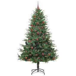 Berkfield Home Artificial Pre-lit Christmas Tree with Ball Set Green 210 cm - thumbnail 3