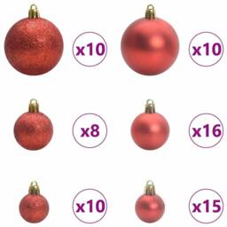 Berkfield Home Artificial Pre-lit Christmas Tree with Ball Set Green 210 cm - thumbnail 6