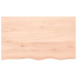 Berkfield Home Table Top 100x60x(2-6) cm Untreated Solid Wood Oak in Brown - thumbnail 3