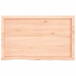 Berkfield Home Table Top 100x60x(2-6) cm Untreated Solid Wood Oak in Brown - thumbnail 4
