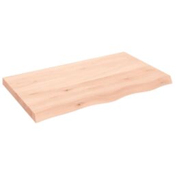 Berkfield Home Table Top 100x60x(2-6) cm Untreated Solid Wood Oak in Brown - thumbnail 2