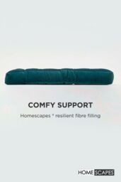 Homescapes Seat Pad Luxury 100% Cotton Velvet Indoor Outdoor Garden Cushion, 40cm in Teal - Size: 40 cm x 40 cm - thumbnail 5
