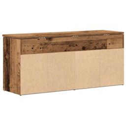 Berkfield Home Shoe Bench Old Wood 102x30.5x45 cm Engineered Wood in Brown - thumbnail 6