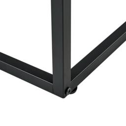 Wyld and Coco Console Table Dark Wood Melamine Tempered Glass Top Metal in Brown - thumbnail 7