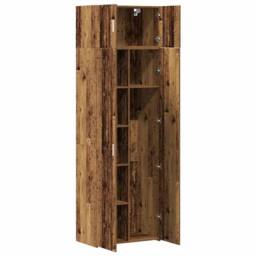 Berkfield Home Storage Cabinet Old Wood 70x42.5x225 cm Engineered Wood in Brown - thumbnail 5