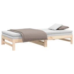 Berkfield Home Pull-out Day Bed 2x(80x200) cm Solid Wood Pine in Brown - thumbnail 6