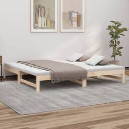 Berkfield Home Pull-out Day Bed 2x(80x200) cm Solid Wood Pine in Brown
