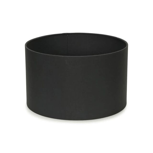 ValueLights Reni Pair of Fabric Easy Fit Drum Ceiling Lamp Shade in Charcoal - Size: Small - image 1