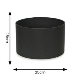 ValueLights Reni Pair of Fabric Easy Fit Drum Ceiling Lamp Shade in Charcoal - Size: Small - thumbnail 7