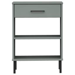 Berkfield Home Console Cabinet with Metal Legs Grey Solid Wood Pine OSLO - thumbnail 4