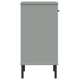 Berkfield Home Console Cabinet with Metal Legs Grey Solid Wood Pine OSLO - thumbnail 6
