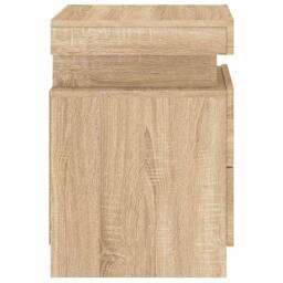 Berkfield Home Beautiful Bedside Cabinet with LED Lights Sonoma Oak 35x39x55 cm in Light Brown - Size: 35 x 39 x 55 cm - thumbnail 9