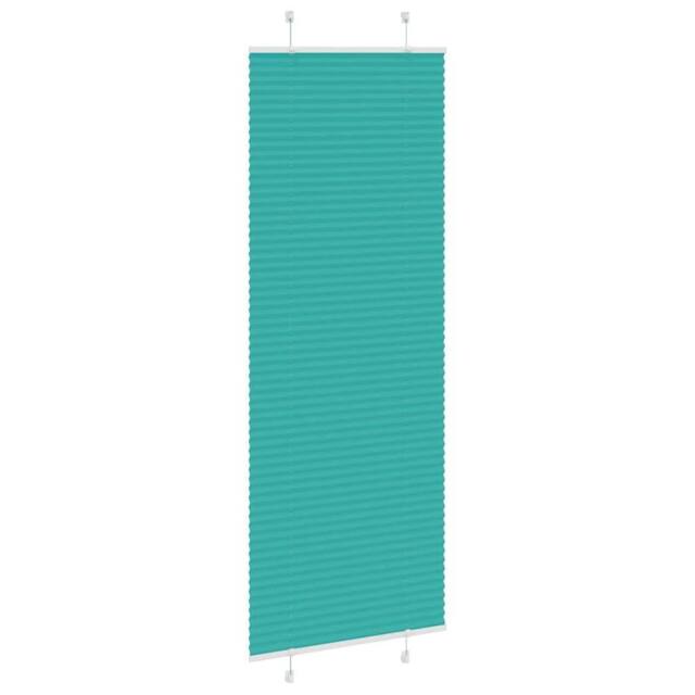 Berkfield Home Pleated Blind Petrol Green 70x200 cm Fabric Width 69.4 cm Polyester in Turquoise - image 1