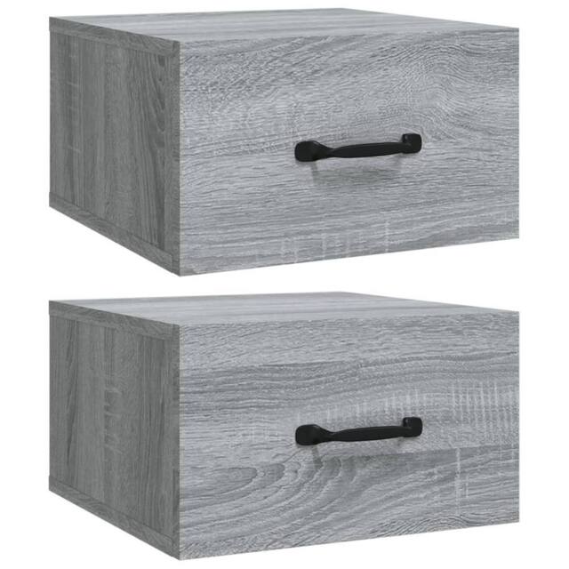 Berkfield Home Wall-mounted Bedside Cabinets 2 pcs Grey Sonoma 35x35x20 cm - Size: 35 x 35 x 20 cm - image 1