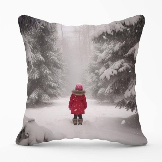 Warren Reed - Designer Little In The Snow Cushions in Red - Size: 60 cm x 60 cm - image 1
