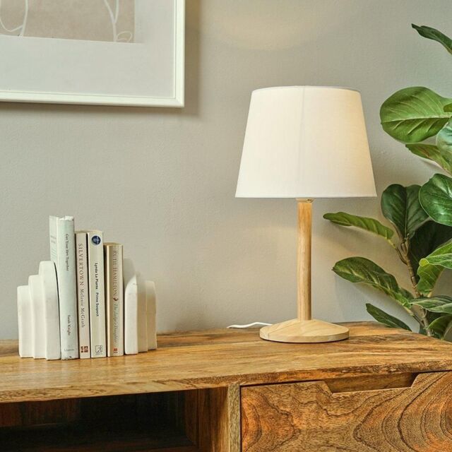 ValueLights Triston Light Natural Wood Table Lamp in Brown - image 1