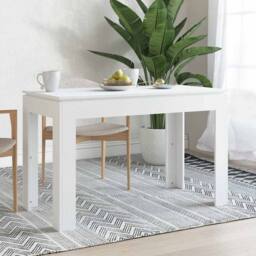 Berkfield Home Dining Table White 120x60x76 cm Engineered Wood - Size: 120 x 60 x 76 cm - thumbnail 2