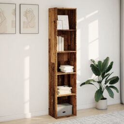 Berkfield Home Bookcase Old Wood 40x30x189 cm Engineered Wood in Brown - Size: 40 x 30 x 189 cm - thumbnail 3