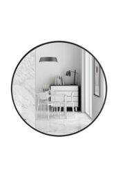 Living and Home 60cm Nordic Black Round Wall Mirror - thumbnail 6