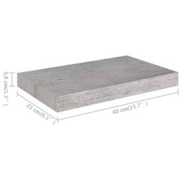 Berkfield Home Durable Floating Wall Shelves 2 pcs Concrete Grey 40x23x3.8 cm MDF - thumbnail 8