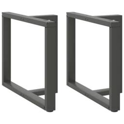 Berkfield Home Dining Table Legs T-Shaped¬†2 pcs Anthracite 90x35x(72-73) cm Steel in Charcoal - thumbnail 2