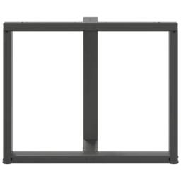 Berkfield Home Dining Table Legs T-Shaped¬†2 pcs Anthracite 90x35x(72-73) cm Steel in Charcoal - thumbnail 6