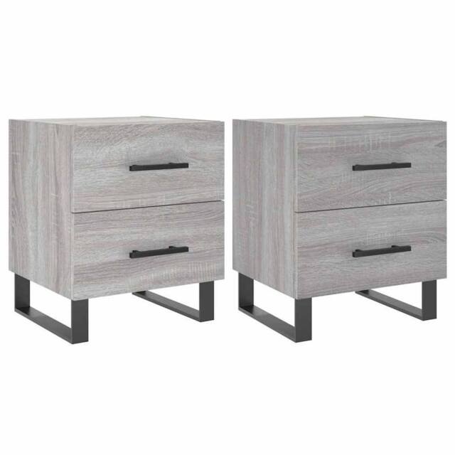 Berkfield Home Bedside Cabinets 2 pcs Grey Sonoma 40x35x47.5 cm Engineered Wood - image 1