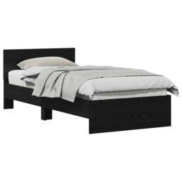 Berkfield Home Modern Bed Frame with Headboard Black Oak 90x200 cm Engineered Wood