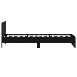 Berkfield Home Modern Bed Frame with Headboard Black Oak 90x200 cm Engineered Wood - thumbnail 6