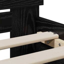Berkfield Home Modern Bed Frame with Headboard Black Oak 90x200 cm Engineered Wood - thumbnail 8