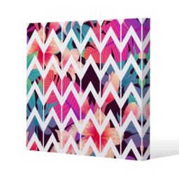 Benjamin Tate Design Tropical Geometric Zig Zags (Canvas Print) / 77 x 77 x 4cm in Natural - Size: 77 x 77 x 4 cm - thumbnail 1
