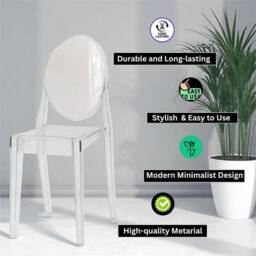 Nordara Clear Acrylic Ghost Dining Chair - Size: 100 cm - thumbnail 5