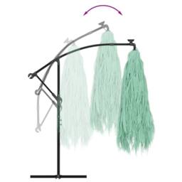 Berkfield Home Durable Garden Parasol with Steel Pole Green 290x290x238 cm - Size: 290 x 290 x 238 cm - thumbnail 6