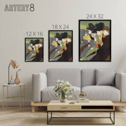 "Artery8 People Reading Magazine on Train Framed Canvas Art Print E Penfield - Size: W12"" x H16""" - thumbnail 4