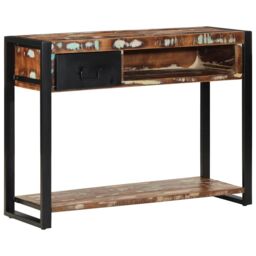 Berkfield Home Console Table Multicolour 100x35x75 cm Solid Wood Reclaimed - Size: 100 x 35 x 75 cm