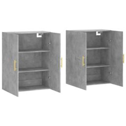 Berkfield Home Wall Mounted Cabinets 2 pcs Concrete Grey 69.5x34x90 cm - thumbnail 4