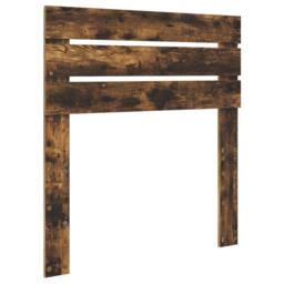 Berkfield Home Bed Frame with Headboard Smoked Oak 75 x 190 cm Solid Pine Wood in Brown - thumbnail 6